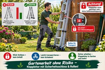 Aluleiter an der Wand im Einsatz